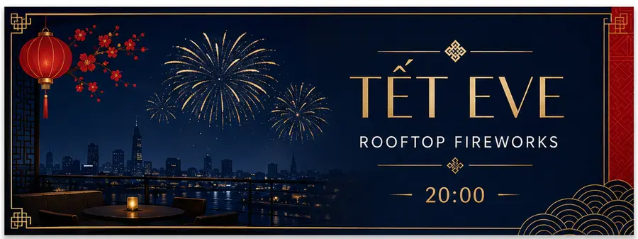 Tết Eve rooftop event banner